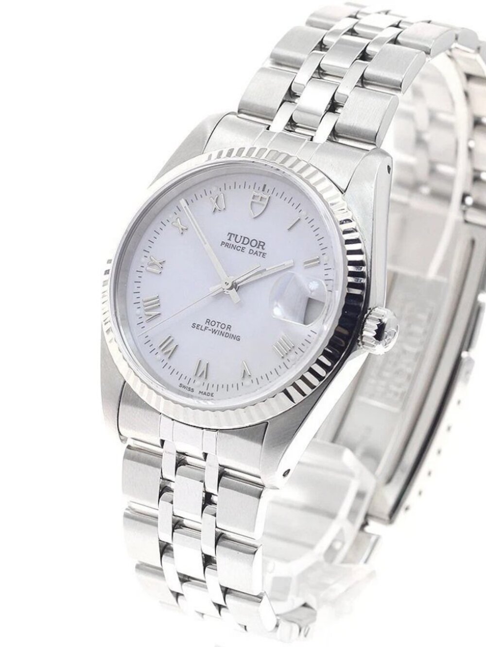 TUDOR Prince Date 74034 WG bezel white Dial Automatic Men's Watch_952745